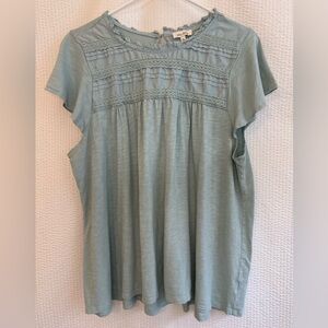 Ella Moss Women’s Blue Lace Short Sleeve Top Size: XL